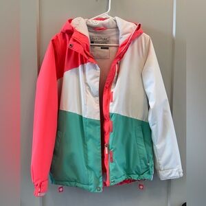 Aperture Kids Colorblock Ski/Snowboarding Jacket - Pink, White, Green